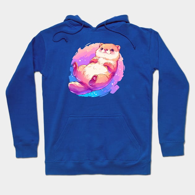 Happy otter with vivid colors Hoodie by etherElric